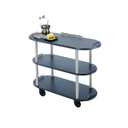 Geneva Oval Dessert Cart w/ Multi-Tiered Design - Black (36200)-cityfoodequipment.com