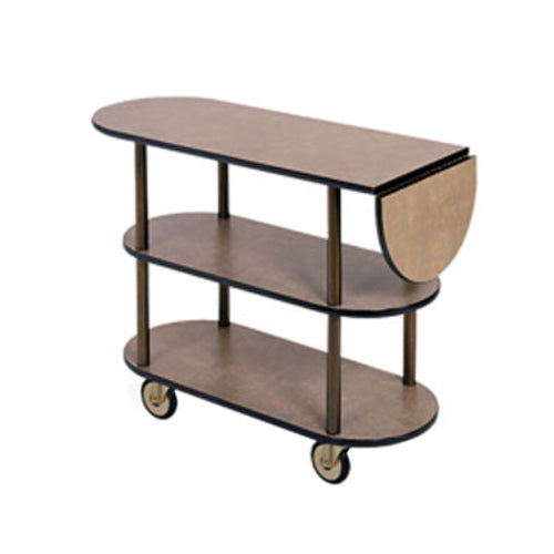 Geneva Oval Dessert Cart w/ Multi-Tiered Design - Ebony Wood (36202)-cityfoodequipment.com