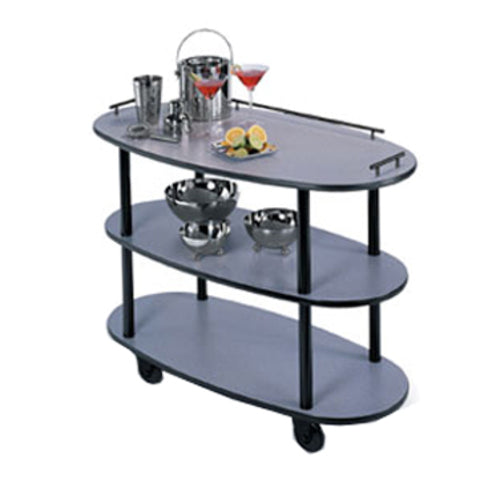 Geneva Oval Dessert Cart w/ Multi-Tiered Design - Gray Sand (36300)-cityfoodequipment.com