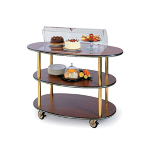 Geneva Oval Dessert Cart w/ Domed Design - Mahogany (36303)-cityfoodequipment.com