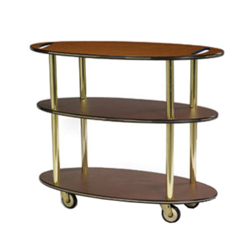 Geneva Oval Dessert Cart w/ Multi-Tiered Design - Mahogany (36304)-cityfoodequipment.com