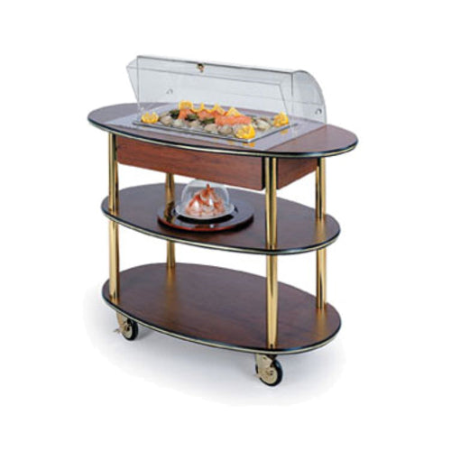 Geneva Oval Dessert Cart w/ Domed Design - Mahogany (36306)-cityfoodequipment.com