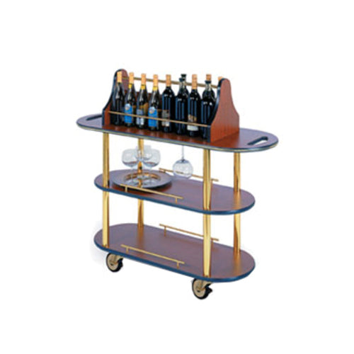 Geneva 42 1/2" Polymer Beverage Service Cart - 16"D x 47 1/4"H - Wood, Victorian Cherry (37207)-cityfoodequipment.com