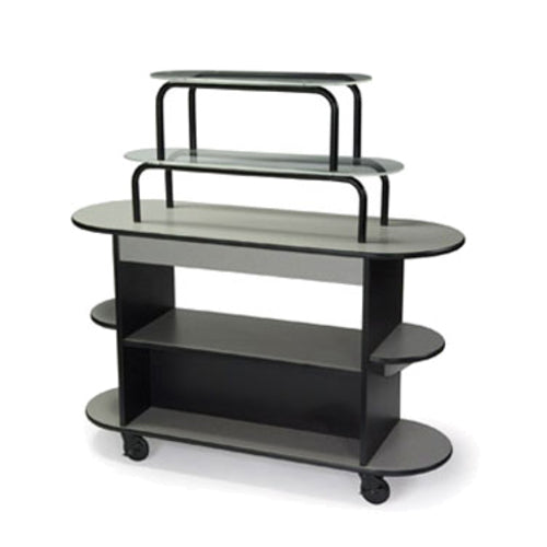 Geneva Oval Dessert Cart w/ Multi-Tiered Design - Gray Sand (37218)-cityfoodequipment.com