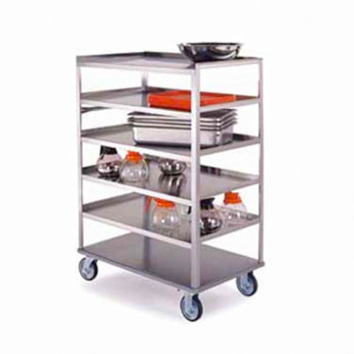 Lakeside 448 Queen Mary Cart - 6 Levels, 500 lb. Capacity, Stainless, Raised Edges-cityfoodequipment.com