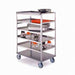 Lakeside 448 Queen Mary Cart - 6 Levels, 500 lb. Capacity, Stainless, Raised Edges-cityfoodequipment.com