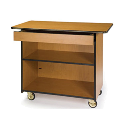 Lakeside 67107 45 1/2" Mobile Enclosed Beverage Service Cart w/ (3) Levels & (1) Drawer - Wood, Victorian Cherry-cityfoodequipment.com