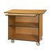 Lakeside 67109 45 1/2" Mobile Enclosed Beverage Service Cart w/ (3) Levels & Pull Out Shelf - Wood, Maple-cityfoodequipment.com