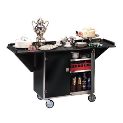 Lakeside 675 44 5/16" Stainless Beverage Service Cart, 24"D x 38 47/50"H - Victorian Cherry-cityfoodequipment.com