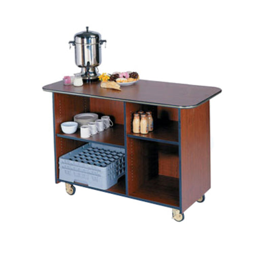 Lakeside 68100 57 1/2" Mobile Enclosed Beverage Service Cart w/ (4) Compartments - Wood, Victorian Cherry-cityfoodequipment.com