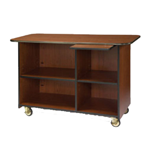 Lakeside 68112 57 1/2" Mobile Enclosed Beverage Service Cart w/ (4) Compartments & Pull Out Shelf - Wood, Victorian-cityfoodequipment.com