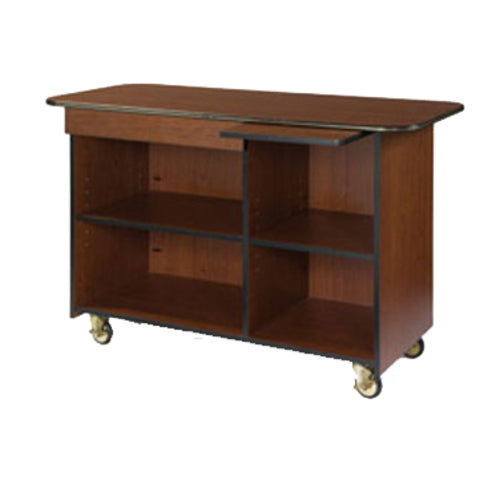 Lakeside 68115 57 1/2" Mobile Enclosed Beverage Service Cart w/ (4) Compartments, Drawer, & Pull Out Shelf - Wood,-cityfoodequipment.com