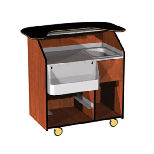 Lakeside 68400 44 1/2" Portable Bar w/ 40 lb Ice Bin & 7 Bottle Speed Rail, Wood Laminate-cityfoodequipment.com