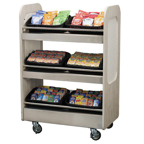 Lakeside 688 3 Level Food Merchandising Cart - 41"W x 23 3/4"D x 59 1/2"H, Stainless-cityfoodequipment.com