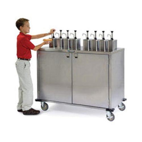 Lakeside 70200 Pump Style Condiment Dispenser Cart w/ (8) Pumps, (8) Compartments, Stainless-cityfoodequipment.com