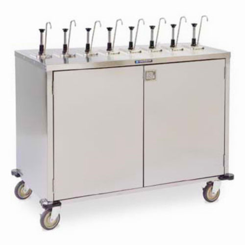 Lakeside 70201 Pump Style Condiment Dispenser Cart w/ (8) Pumps, (8) Compartments, Stainless-cityfoodequipment.com