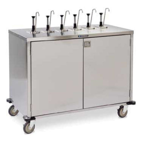 Lakeside 70211 Pump Style Condiment Dispenser Cart w/ (6) Pumps, (6) Compartments, Stainless-cityfoodequipment.com