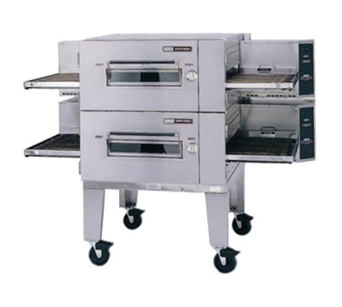 Lincoln 1600-FB2G 73" Gas Low Profile Double Impinger Conveyor Pizza Oven - Natural Gas-cityfoodequipment.com