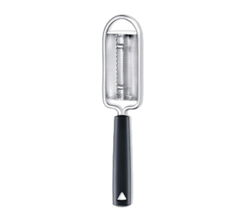 Louis Tellier Handheld Fish Scaler w/ Stainless Steel Blade & Black Plastic Handle (724811202)-cityfoodequipment.com