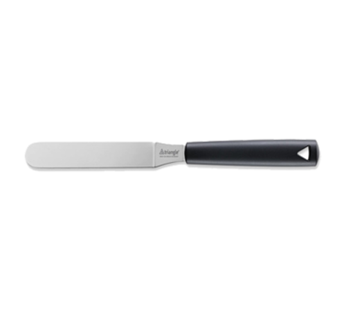 Louis Tellier 4 3/4" Offset Decorating & Icing Spatula w/ Stainless Steel Blade & Black Plastic Handle (725131200)-cityfoodequipment.com