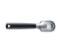 Louis Tellier 7" Frosted Fruit Spoon - Stainless Steel w/ Black Plastic Handle (728206002)-cityfoodequipment.com