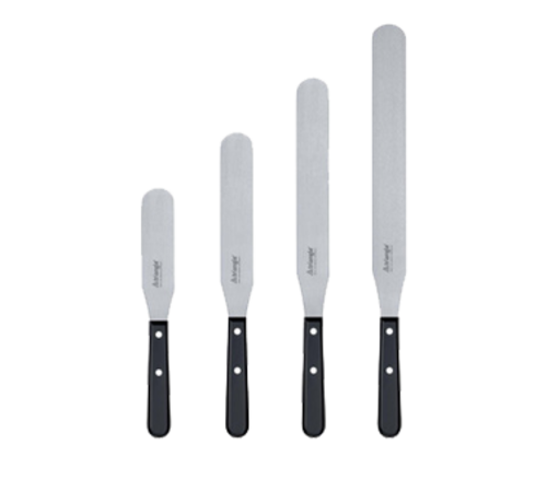 Louis Tellier 8" Decorating & Icing Spatula Stainless Steel Blade & Black Plastic Handle (735102000)-cityfoodequipment.com