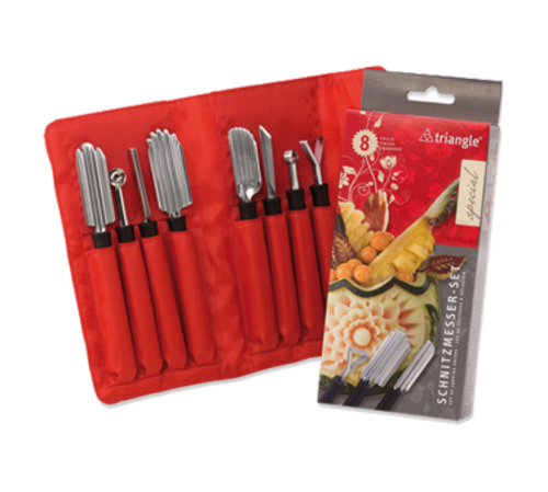 Louis Tellier 8 Piece Special Carving Tool Set w/ Nylon Roll Bag (908310802)-cityfoodequipment.com