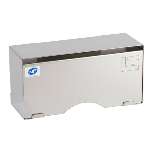 Louis Tellier Wall Mount Disposable Cap Dispenser - 4"W x 5 7/10"H, Stainless Steel (B1020)-cityfoodequipment.com