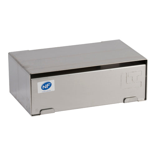 Louis Tellier Wall Mount Disposable Glove Dispenser - 5 1/2"W x 3 1/2"H, Stainless Steel (B1030)-cityfoodequipment.com