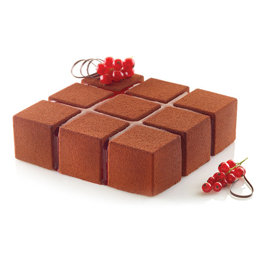 Silikomart 6 7/10" Square Cloud Shaped Mold - Silicone, White (CUBIK)-cityfoodequipment.com
