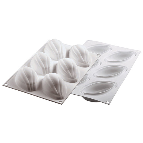 Silikomart Cacao Mold w/ 6 Sections - Silicone, White (CURVECACAO120)-cityfoodequipment.com