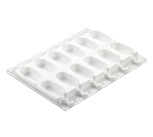 Silikomart 2 Piece Ice Cream Pop Mold w/ 12 Sections - Silicone, White (GEL01CLASSIC)-cityfoodequipment.com