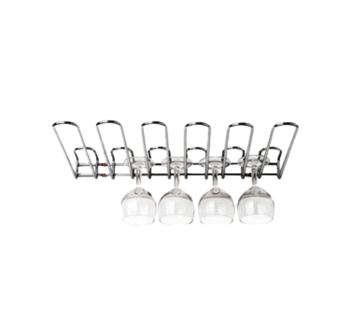 Louis Tellier Wall/Shelf Mount Glass Rack w/ 5 Rows - Chrome Finish (NC018D)-cityfoodequipment.com