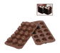Silikomart MonAmour Chocolate Heart Mold w/ 15 Sections - Silicone, Brown (SCG01N)-cityfoodequipment.com