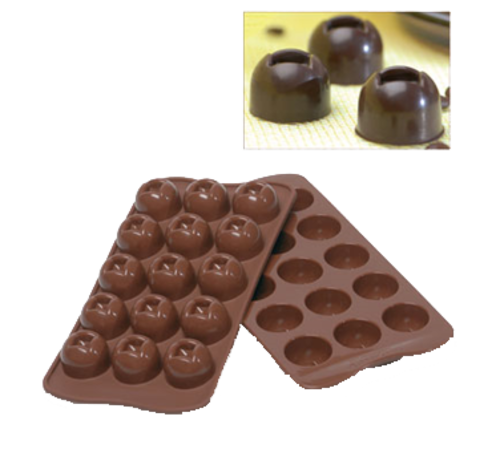 Silikomart Imperial Chocolate Mold w/ 15 Sections - Silicone, Brown (SCG03N)-cityfoodequipment.com