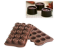 Silikomart Vertigo Chocolate Mold w/ 15 Sections - Silicone, Brown (SCG04N)-cityfoodequipment.com