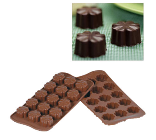 Silikomart Fleury Chocolate Mold w/ 15 Sections - Silicone, Brown (SCG08)-cityfoodequipment.com