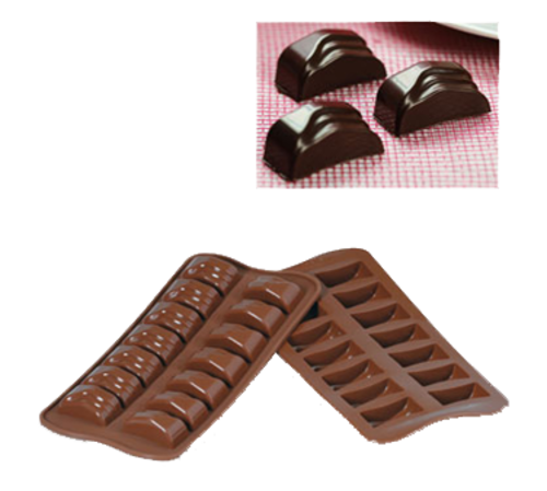 Silikomart Jack Chocolate Mold w/ 14 Sections - Silicone, Brown (SCG09)-cityfoodequipment.com