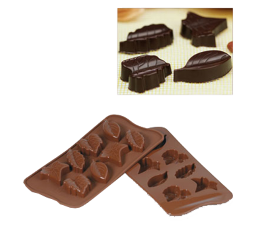 Silikomart Nature Chocolate Mold w/ 8 Sections - Silicone, Brown (SCG10)-cityfoodequipment.com