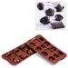 Silikomart Tea Time Mold w/ 15 Sections - Silicone, Brown (SCG17)-cityfoodequipment.com