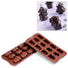 Silikomart Robot Chocolate Mold w/ 12 Sections - Silicone, Brown (SCG18)-cityfoodequipment.com