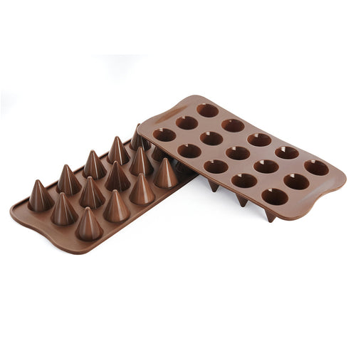 Silikomart Kono Chocolate Mold w/ 15 Sections - Silicone, Brown (SCG20)-cityfoodequipment.com