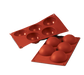 Silikomart Half Sphere Mold w/ 5 Sections - Silicone, Red (SF001)-cityfoodequipment.com