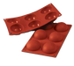 Silikomart Half Sphere Mold w/ 6 Sections - Silicone, Red (SF002)-cityfoodequipment.com