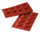 Silikomart Half Sphere Mold w/ 8 Sections - Silicone, Red (SF004)-cityfoodequipment.com