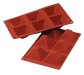 Silikomart Pyramid Mold w/ 6 Sections - Silicone, Red (SF007)-cityfoodequipment.com