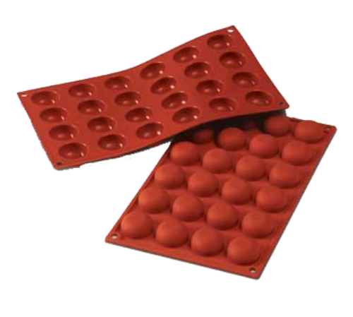 Silikomart Pomponette Mold w/ 24 Sections - Silicone, Red (SF009)-cityfoodequipment.com