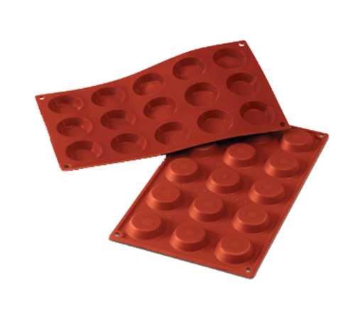 Silikomart Mini Tartlet Mold w/ 15 Sections - Silicone, Red (SF013)-cityfoodequipment.com
