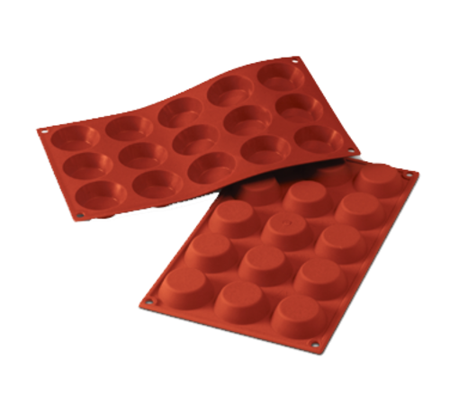Silikomart Tartlet Mold w/ 15 Sections - Silicone, Red (SF014)-cityfoodequipment.com