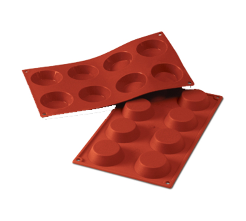 Silikomart Tartlet Mold w/ 8 Sections - Silicone, Red (SF015)-cityfoodequipment.com